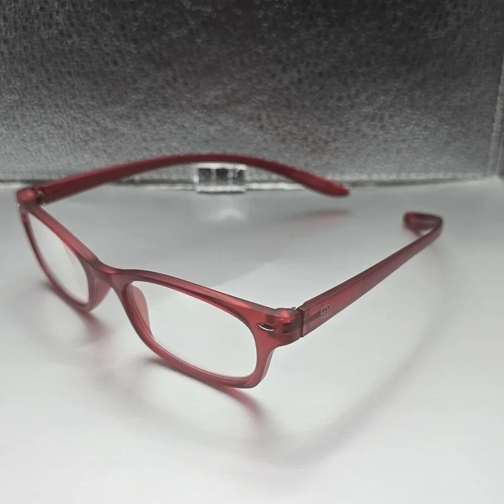 Rare Red Errocsyewear Rectangular Frame Reading Glasses 160PT04250 Retro Chic